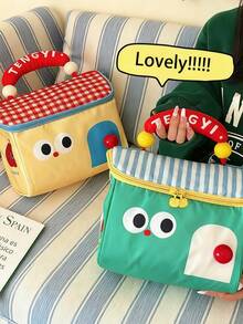 حقيبة غداء عازلة للحرارة كبيرة السعة بتصميم كرتوني، حقيبة حمل عازلة للحرارة بأنماط مرحة، مناسبة للفتيات والطالبات وموظفي المكاتب لحمل الغداء في الرحلات والنزهات والتنزه في الهواء الطلق، حقيبة غداء عازلة للنساء، صندوق غداء للمدرسة