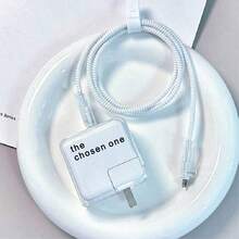 Letter Design Cable Protector Case Compatible With 30W-35W Apple Charger, Prevent Cable Breakage - Clear - View 2