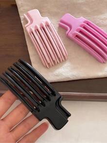 Presilha de cabelo feminina (2 unidades). Presilha de cabelo em formato de coroa, feita de resina simples, com 6 ou 3 dentes. Ideal para estilizar franjas despojadas e dar volume à raiz do cabelo. Ferramentas e acessórios para penteados. Kit para estilizar o cabelo. - Multicolorido - Ver 1