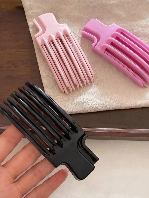 2/1pc Women's Hair Clip.Simple Resin Material 6-ToothAnd 3-Tooth Hiah Crown HairClip, Slouchy Bangs StylingTool For Hair Root Volume,Hair Styling Tools ,Hair Styling Kit