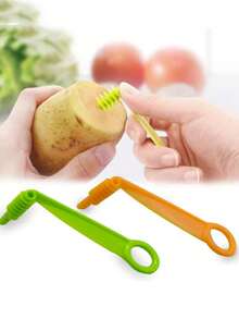 螺旋黄瓜切片器，适合做沙拉，创意家用蔬菜切片器，可切片黄瓜、胡萝卜和土豆 - 彩色 - 查看 9