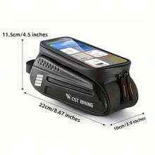 Large Capacity Bicycle Handlebar Bag - High Strength Nylon And EVA Structure, With Zipper Storage Space, Can Accommodate 7-Inch Phones, 7-Inch Tablets, Tools - Compatible With Road Bikes And Mountain Bikes, With Safety Zipper Seal