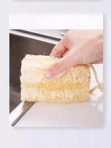 1pc Loofah Silk Gourd Broken Cloth, Brush Pot, Brush Bowl, Household Kitchen Cleaning Cloth, Natural Silk Gourd Broken - Multicolor - View 6