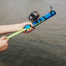 1pc Inflatable Fish Slingshot With Plastic Fishing Hook And Fishing Line Reel, Outdoor Fishing And Hunting Gear