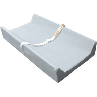 Vegan Leather Baby Changing Pad With Waterproof And WipeClean PU Cover Standard Size Cozy Diaper Changing Pad For Dresser And Table Blue