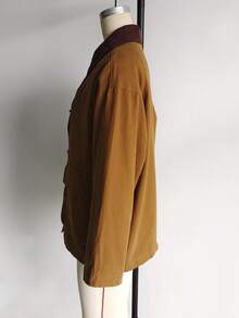 Cazadora con solapas sobredimensionadas, acolchada, con bolsillos y manga larga, de estilo casual para otoño e invierno