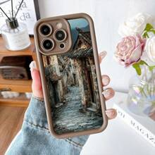Cubierta de teléfono con diseño de calle antigua chino en color gris oscuro con impresión de arquitectura tradicional y calles de piedra para uso diario y viajes - Burdeos - Ver 5