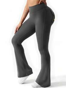 6pecil Leggings da donna da esterno a zampa d'elefante con tasche, leggings sportivi aderenti da donna, leggings da fitness e yoga per sollevare il lato B, pantaloni da sudore