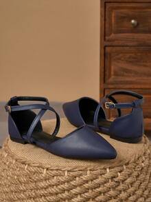 MonaNise Women's Pointed Toe Slip-On Flats, Stylish Casual Outdoor Commute Work Shoes With Ribbon, Comfortable Hollow-Out Loafers, Burgundy, Autumn