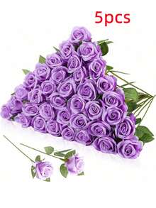 1支/5支/10支/12支/20支装，20英寸紫色仿真玫瑰花，高级逼真玫瑰，适用于家居装饰、房间装饰、餐桌装饰、婚礼装饰、新娘捧花、腕花、插花等。也适用于家庭、餐厅、卧室、花瓶插花等场合。 - 紫色 - 查看 15