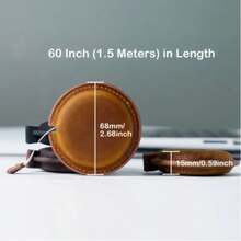 Cinta métrica extensible de cuero, de 152,4 cm, de doble cara, herramienta de medición de tela para sastre, con bloqueo positivo, estilo retro, adecuada para oficina y suministros escolares