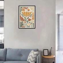 两幅波西米亚风花卉墙画 - 充满活力的野花和树叶设计，无框帆布画，适用于客厅、卧室、儿童房装饰，室内/室外皆可使用，现代经典风格，无框墙面装饰，朋克风格，无框帆布画，墙面装饰 - 彩色 - 查看 19