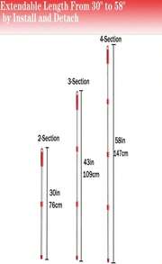Fazlynyi Spin Mop Replacement Handle, 4-Section 30-To-58 Inch Mop Replacement Stick Compatible With Ocedar Mop Handle For Easy Wring Mop Refills, Germany Screw Joint(Mop Head&Amp;Base Not Include) - ColorD - View 2
