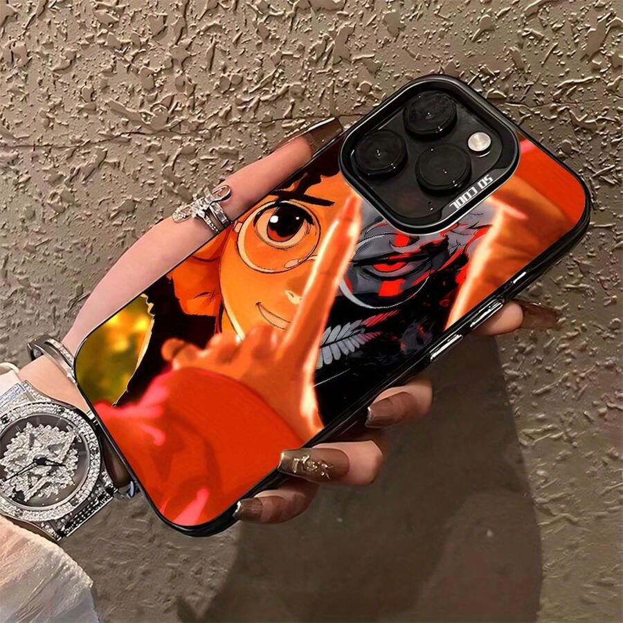 Anime D-Dandadan Phone Case Compatible With For Iphone 17, 16E, 16, 15, 14, 13, 12, 11 Mini Pro Max Air X XR XSMAX 8 7 Plus, Anti-Drop Frosted Back Cover, Boxing Phone Case - Transparent Black - View 1