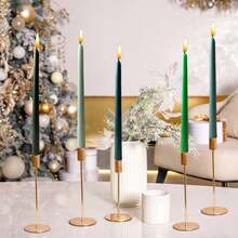 Conjunto de 4 velas verdes comuns de 25 cm (10 polegadas), cada uma com duração de 8 horas, diversas opções de cores, ideais para decoração de casa, quarto, feriados, festas, casamentos, escritórios, presentes de volta às aulas, presentes para melhores amigas, presentes para mulheres e presentes de inverno. - Multicolorido - Ver 6