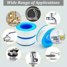 10 Pieces Of Leak Proof Threaded Sealing Tape, Blue Waterproof And Moisture-Proof Toilet Seal, Easy To Wrap And Use, Easy To Install And Durable, Suitable For Pipes, Faucets, Cars - 藍色 - 查看 5