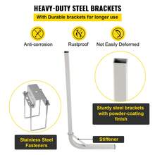 Boat Trailer Guide-On, 60\", 2PCS Steel Trailer Post Guide Ons, With White PVC Tube Covers, Complete Mounting Accessories Included, For Ski Boat, Fishing Boat Or Sailboat Trailer - 60\" - 查看 5