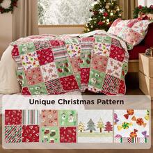 Quilt Size - Red Quilts Size Bed, Multicolor Patchwork Printed Pattern Bedding, Soft Lightweight Coverlet Bedspread 90 Inchx96 Inch - 00 - Christmas Red + Queen / Full - View 6