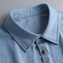 1pc Women's Blue Solid Color Denim Pointed Collar Accessory For All Seasons Casual Outfit - 黑色 - 查看 7