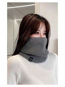 Knitted Scarf Unisex, Thermal Lined Thick Warm Scarf For Students, Versatile For Outdoor, Cycling, Winter