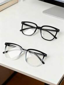 1 Bộ Kính Vuông Thời Trang, Gọng Đen Ombre Cổ Điển Unisex, Kính Gọng Lớn Thời Trang - Thích Hợp Đeo Hàng Ngày - Nhiều màu - Xem 5