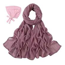 Modal Cotton Hijab Scarf For Women With Undercap Set,DustyRose - DustyRose - View 3