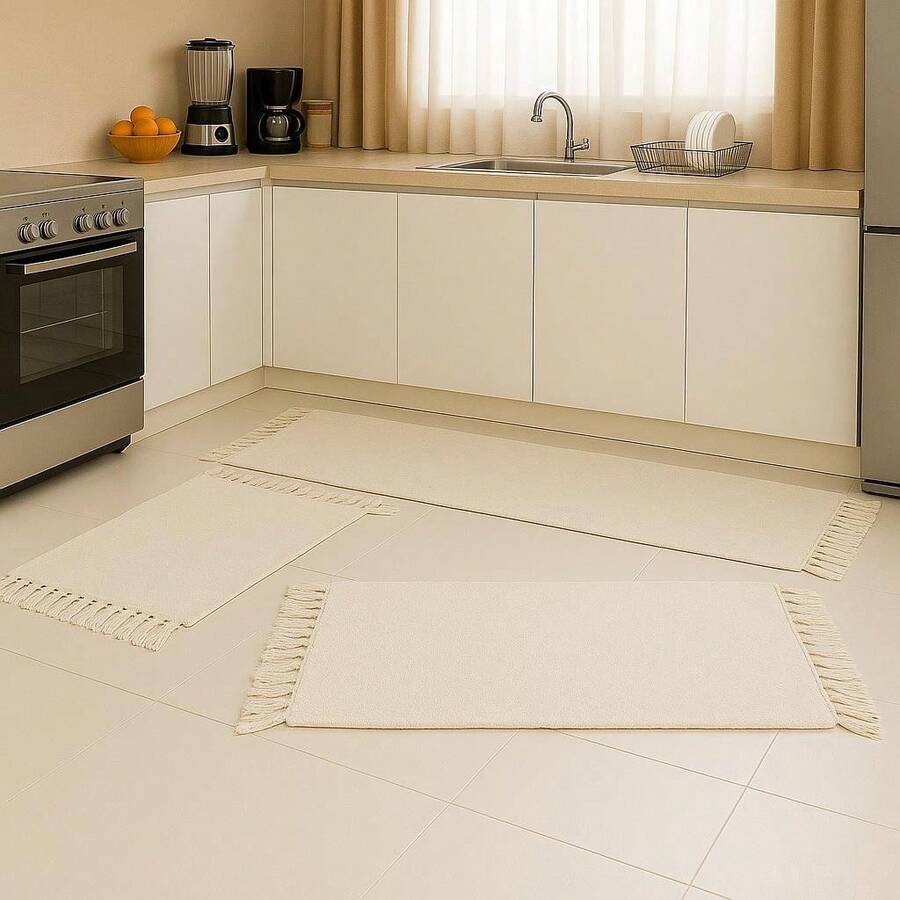 Kitchen Runner Rug Set, 3 Pieces - Blanco - Ver 1