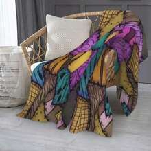 Nightmare Before Christmas All Seasons Throw Blanket, Digital Printing, Comfortable Flannel For Bed, Sofa, Office, Travel - Machine Washable, Perfect Gift, Cozy Soft Flannel Blanket & Suitable For Birthday Anniversaries, Valentine's Day, Thanksgiving, Christmas, Halloween, Wedding, New Year Gifts Provide Personalized Ideal Gifts For Her, Him, Family Members, Boyfriends, Girlfriends, Fathers, Family Members, Mothers, Lovers, Daughters, Sons, Grandfathers, Grandmothers, Friends, Classmates And Pets. Sofa, Bed, Car, Bedroom, Living Room, Office, Outdoor Camping, Beach, Wall Decoration, Bedroom Decor,  Halloween Blanket, Fall Decor, Fall Decorations For Home, Christmas Party Theme Blanket, Christmas Decor, Office Decoration - Picture Color - View 2