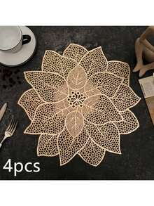 4/6/8/12 miếng lót ly PVC mạ vàng hình hoa cát tường lớn - Chỉ giặt tay - Miếng lót ly bằng vải không dệt dùng cho bàn ăn và nhà bếp - Nhiều màu - Xem 13