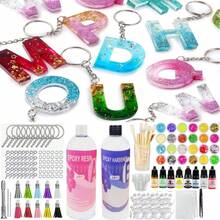 Bộ khuôn nhựa móc chìa khóa hình chữ cái 164/245 chiếc, Khuôn silicon chữ và số có thể đảo ngược, Khuôn đúc nhựa Epoxy để làm móc chìa khóa, Bao gồm 1 máy khoan cầm tay, 2 mũi khoan, 30 móc chìa khóa, 100 ốc vít, Bột mica ngẫu nhiên, Kim tuyến, Màu tô, Ống nhỏ giọt silicon, Cốc đong, Găng tay, Mũi khoan, Nhíp, Dùng để tự làm đồ thủ công bằng silicon (Có sẵn phiên bản đơn giản và cao cấp, Vui lòng khớp số sản phẩm và hình ảnh) - Nhiều màu - Xem 10