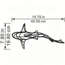 HELLOYOUNG 1件鯊魚壁飾 線條鯊魚吊飾 極簡金屬鐵製鏤空壁掛裝飾品 適合居家、客廳、辦公室裝飾，房間、臥室及各種家居空間裝飾，送給親友的貼心禮物，可裝飾居家、房間、臥室、客廳、廚房、浴室，易於安裝，也適合作為喬遷、生日、畢業禮物 - 彩色 - 查看 5