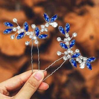 2个/包 银色新娘婚礼发夹，新娘伴娘发饰