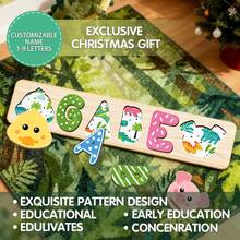 Name Puzzle, Personalized Puzzle, 1st Birthday Baby Girl, Christmas Gift, Wooden Toy, Custom Name Logo, Personalized Name Wooden Puzzle Toddler Learning Toy Block Custom Gift Preschool Early Education Toy Boy Girl Easter Christmas Christmas Birthday Gift For Kids - Candy, Nothing Else. - View 7