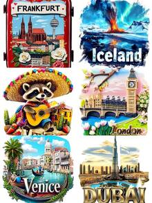 World Landmark Refrigerator Magnets, Aesthetic Travel Souvenirs, Creative Kitchen Home Decor, Gifts For Friends And Travel Enthusiasts