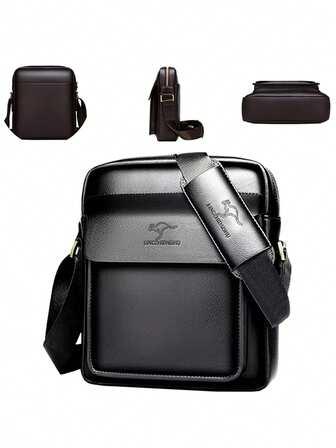 1 pieza Bolso de hombro para hombre, Bolso bandolera con textura, Bolso bandolera casual colgante, Bolso vertical de negocios para hombres