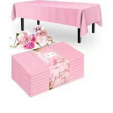 5/8pcs- Plastic Tablecloths For Rectangle Tables, Light Green Disposable Tablecloth, Waterproof Sage Green Table Cover For Birthday Bridal Wedding Baby Shower Party Decorations - Multicolor - View 22