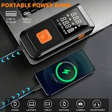 10000A Peak 150PSI Car Jump Starter With Air Compressor, 9-In-1 Function Jumper Battery Pack, Large Digital Display, Digital Tire Inflator, Car Battery Charger, Fast Charging USB Output, LED Emergency Lighting, Portable, Suitable For 10L Gasoline Or 9.0L , Comes With EVA Carrying Bag. - 深灰色 - 查看 6