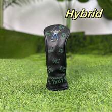 1961 Black Golf Club Cover Head Cover Protective Cover Driver Fairway Wooden Hybrids Cover Pusher Cover New Limited Edition High-Quality PU. - Black - View 8