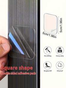 50卷透明强力双面胶带，纳米无残留透明胶带。适用于工具收纳，节省空间，无需钻孔或钉子，适用于塑料、玻璃、金属、石材和石膏板表面。 - 透明 - 查看 7