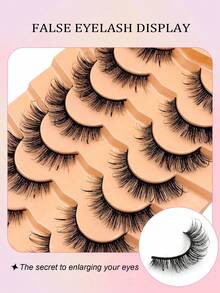 Asiteo 7 Pairs Natural Moisturizing Makeup Effect False Eyelashes, Fluffy Curled, Cartoon Style, Soft & Thick, 3D Faux Mink, Create Natural Makeup, Gift For Women/Girls, Ultra-Lightweight, Long-Lasting, Enlarging Eyes, Comfortable Fit, Individual Lashes, Designed For Women - Lông mi ướt hài hước - Xem 6