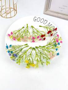 30 支仿真软橡胶满天星人造花，可用于 DIY 发夹、花环、服装配饰、婚礼花艺布置、摄影道具、装饰花卉 - 彩色 - 查看 6