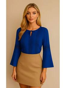 BLUSA DE TECIDO PLANO CASUAL MUITO ELEGANTE BOHO