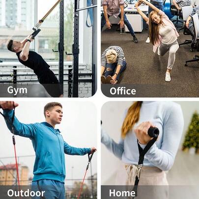 Resistance Bands Set 14 Pieces Anti-Snap Resistance Band Exercise With Handles, Door Anchor, Ankle Straps, Trainin...