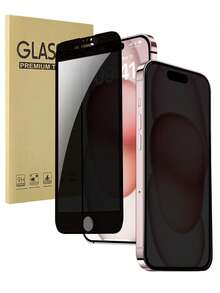 2 piezas Película protectora de vidrio templado de pantalla completa con borde negro para protección de privacidad compatible con Apple 17 16 Pro Max 15Promax 15Pro 14Promax 13 12 11, película protectora de teléfono móvil de pantalla completa con serigrafía anti-espionaje