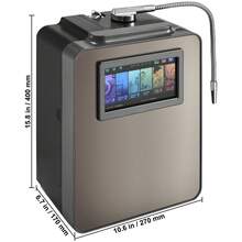Máquina ionizadora de agua alcalina , purificador de agua alcalina ácida con hidrógeno de pH 2,5-11,2, sistema de filtración de agua para el hogar con 6 configuraciones de agua, ORP de hasta -850 mV, 10 000 l por filtro, función UV, calentamiento de agua - 6 configuraciones - Ver 10