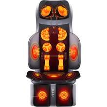 Cojín de masaje de Body completo con terapia de múltiples zonas - Amasado 3D, compresión de calor, vibración e intensidad ajustable para cuello, espalda, piernas y pies - Gris - Ver 2