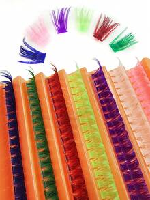 126 PCS D Curl Colorful Individual Lash Clusters 80D 7 Color Mixed 9-16mm Halloween-Themed DIY Lash Clusters Dramatic Volume&Natural Look&Ultra Soft&Super Light Reusable Individual Segmented False Eyelashes Eyelash Extension Kit For Self Use At Home Halloween&Cosplay&Daily Life