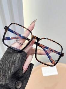 1pc Plastic Geometric Superior Quality All-Match Never Outdated Women Clear Glasses For Daily Life Reading Street-Photography Going Out Outfit Watch TV Holiday Gift Accessories