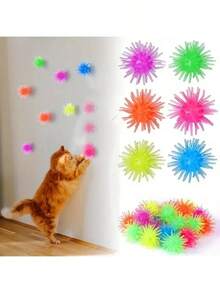 Self-Entertaining Cat Toy Balls In Random Colors, Automatically Rolling, Bouncy Balls For Kittens For Stress Relief And Exercise, Interactive Play Balls, Colorful Balls As Climbing Wall Toys, Cat Balls, Playful Design, Cat Enrichment, Fun Pet Accessories, Sturdy Construction, For Cat Owners