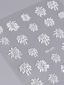 3pcs Pink White Blue Blooming Fireworks Pattern Nail Art Stickers 3D Self Adhesive Shiny Firework Candy Colors Decals Manicure Decorations DIY Nail Supplies New Year Nail Accessories Tools - Multicolor - View 8